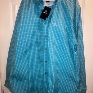Ariat Teal Plaid Button-Down Shirt